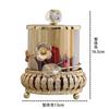 European Glass Candy Jar Gold Cutout Jewelry Cosmetic Storage Box Household Nut Fruit Jewelry Storage Box Gold Flower Decoration