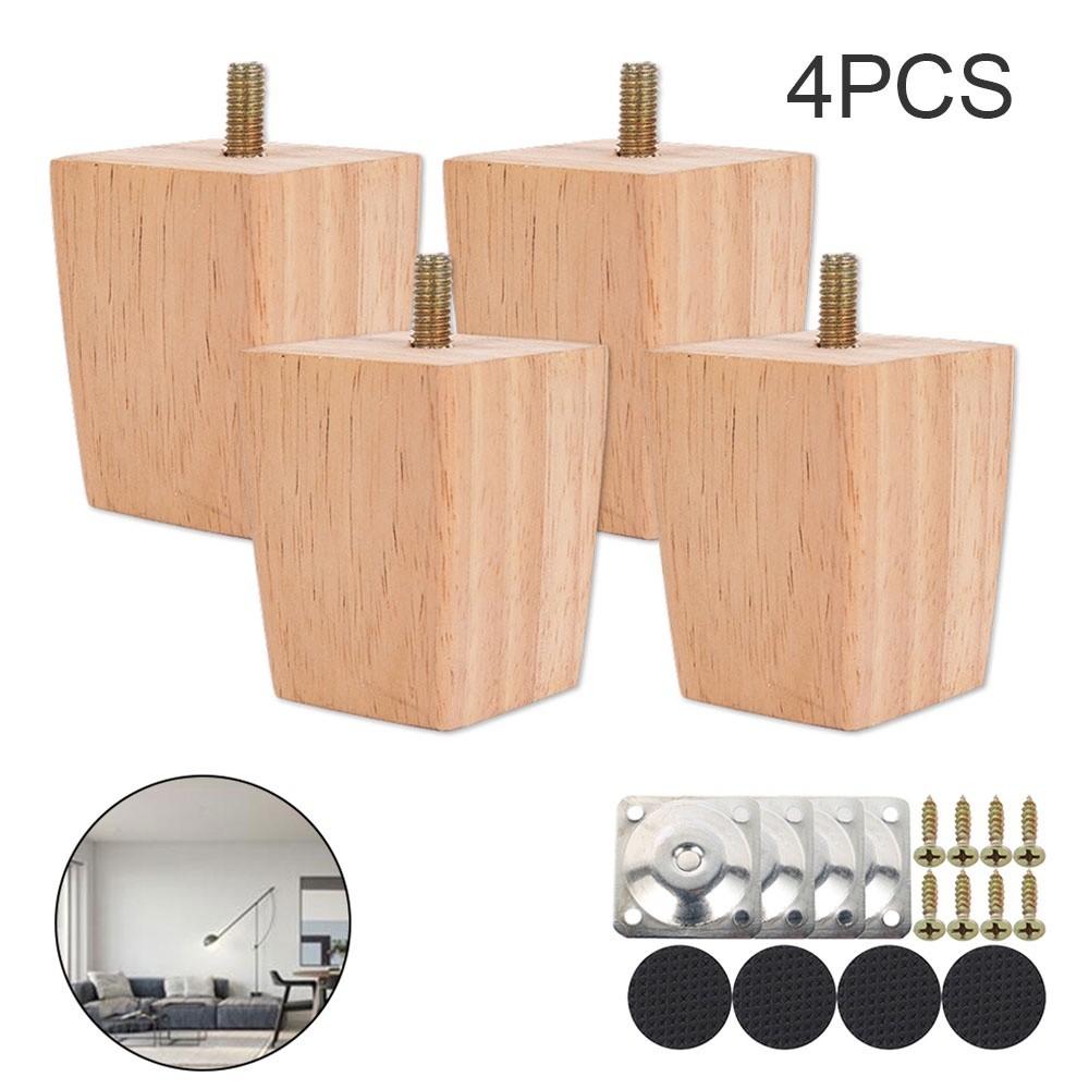 Wooden Sofa Furniture Legs 4PCS Solid Wood Tapered Replacement Furniture Feet Couch Cabinet Feet Supplies Set