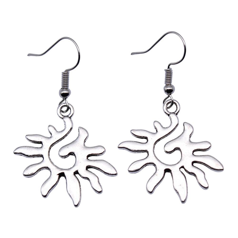 Matte Crescent Moon Dangle Earrings Sun Minimalist Gothic Lunar Drop Earrings Dark Celestial Jewelry