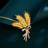 Personalized Yellow Cubic Zircon Wheat Brooch Pin Party Decoration Brooches Luxury Women