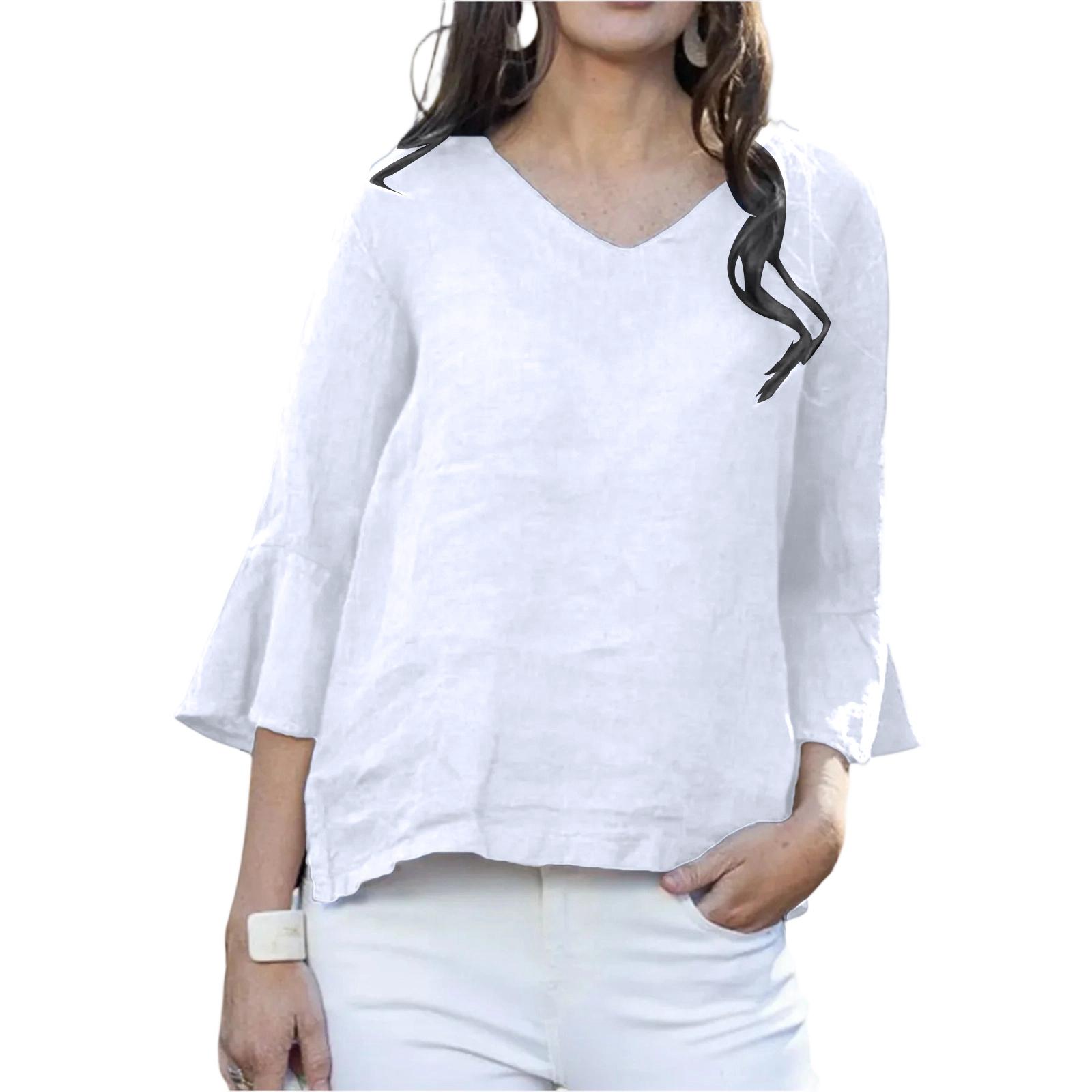 Women s Fashionable Casual -color Top XL белый