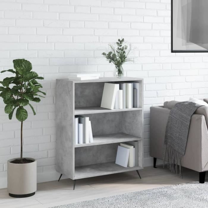 VidaXL Bibliothèque gris béton 69,5x32,5x90 cm bois d'ingénierie 828336