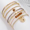 Ensemble de 7 pièces Bohème Perles Cœur Charms Ronds Bracelets Pour Femmes Élastique Perles Chaîne Extensible Ensemble Manchette Bijoux de Fête
