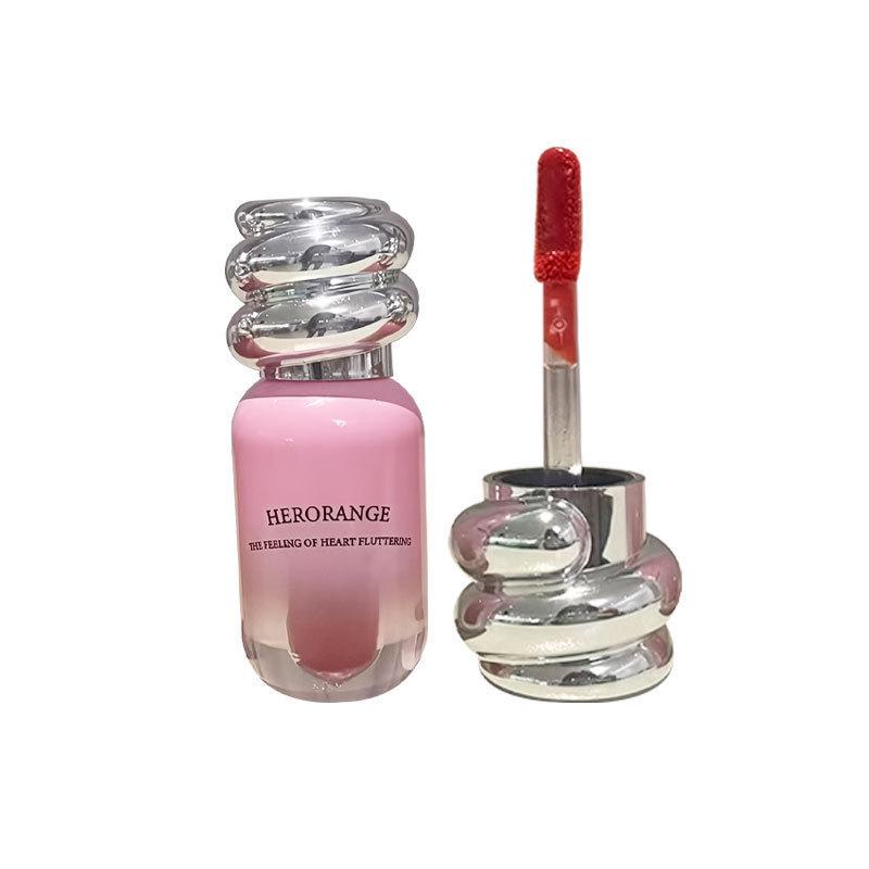 HERORANGE Mirror Bloom Heart Refreshing Color Lip Glaze - Moisturizing, Non-Sticky, Long-Lasting for Younger-Looking Lips