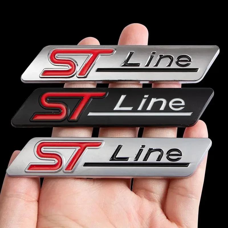 HUHI8 3D Metal ST Line Rear Trunk Badge Emblem Sider Fender Sticker for Ford Stline Focus Fiesta Mondeo Ecosport Kuga ESCAPE