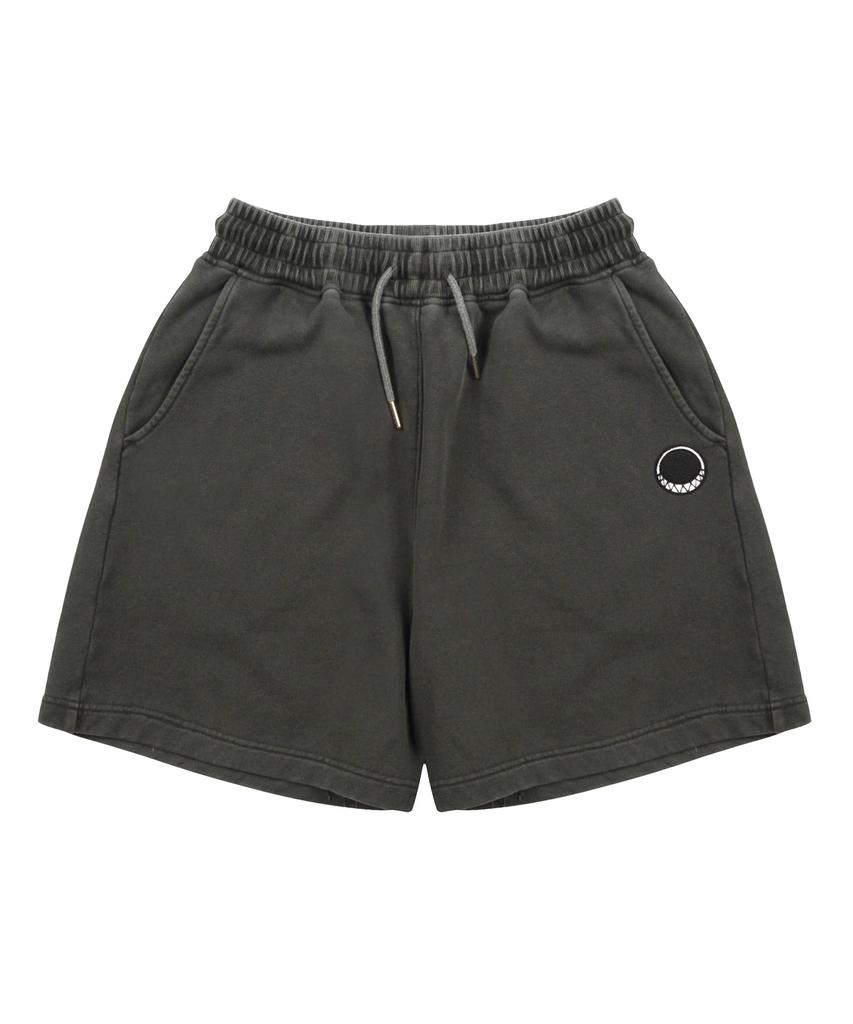 WHATHEPUCK P Logo Pigment Washed Shorts Charcoal