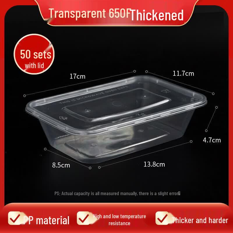 Disposable Rectangular Plastic Food Container
