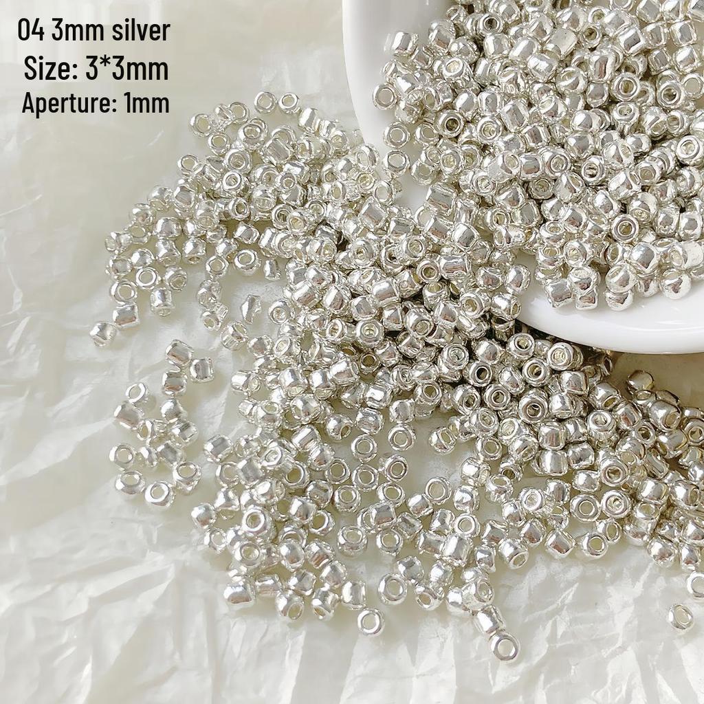 Perline di Rocaille Premium da 3mm Elettrolitiche Oro e Argento per Creazione di Gioielli Fai da Te