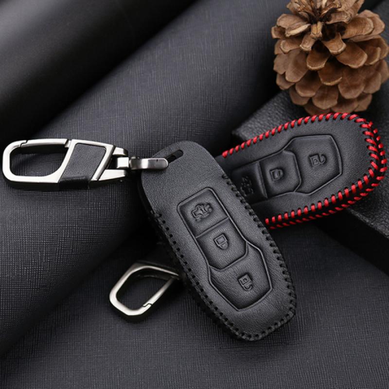A+ Leather Car Remote Key Fob Case Cover Holder For Ford F-Series Explorer Fusion
