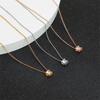 18k Rose Gold Minimalist Zircon Diamond Necklace for Women