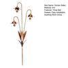 Rusty Bellflower Garden Stake Metal Three Bell Flowers Sculpture Rustic Wind Chime Plant Ornament for Yard Lawn Outdoor