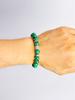 Malachite Bracelet Beaded 10mm Green Stone Natural with Stainless Steel Cylindrical Beads for Energy Healing Reiki Charm Jewelry