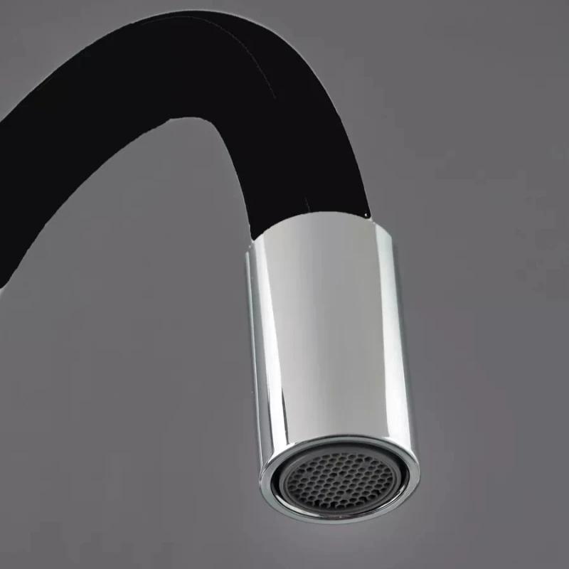 Silicone Tube Pipe Kitchen Sink Faucet Hot and Cold Water Mixer Tap 360 Degree Rotating Flexible Hose Tap Deck Mount Single Hole