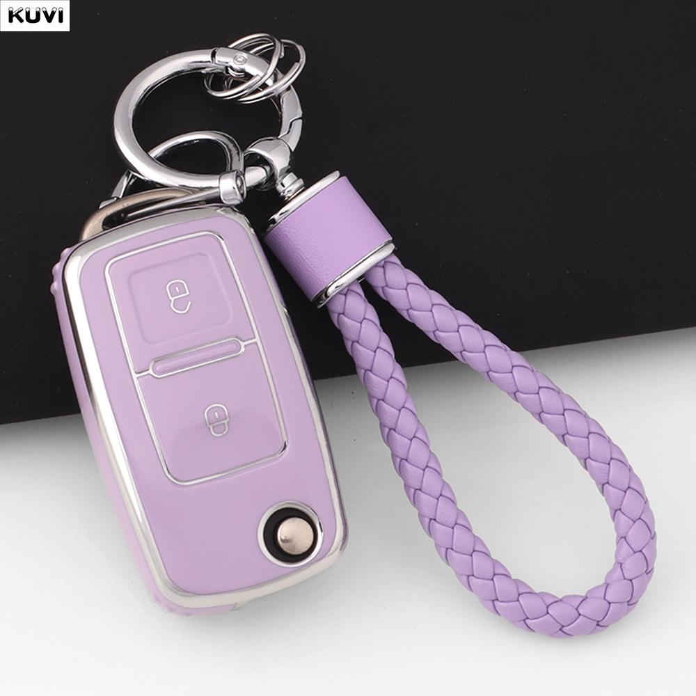 Coque de protection en TPU à 2 boutons pour clé de voiture Pour VW Volkswagen Amarok Polo Golf 4 5 6 MK4 Bora Jetta Altea Alhambra Passat B5 B6 B7