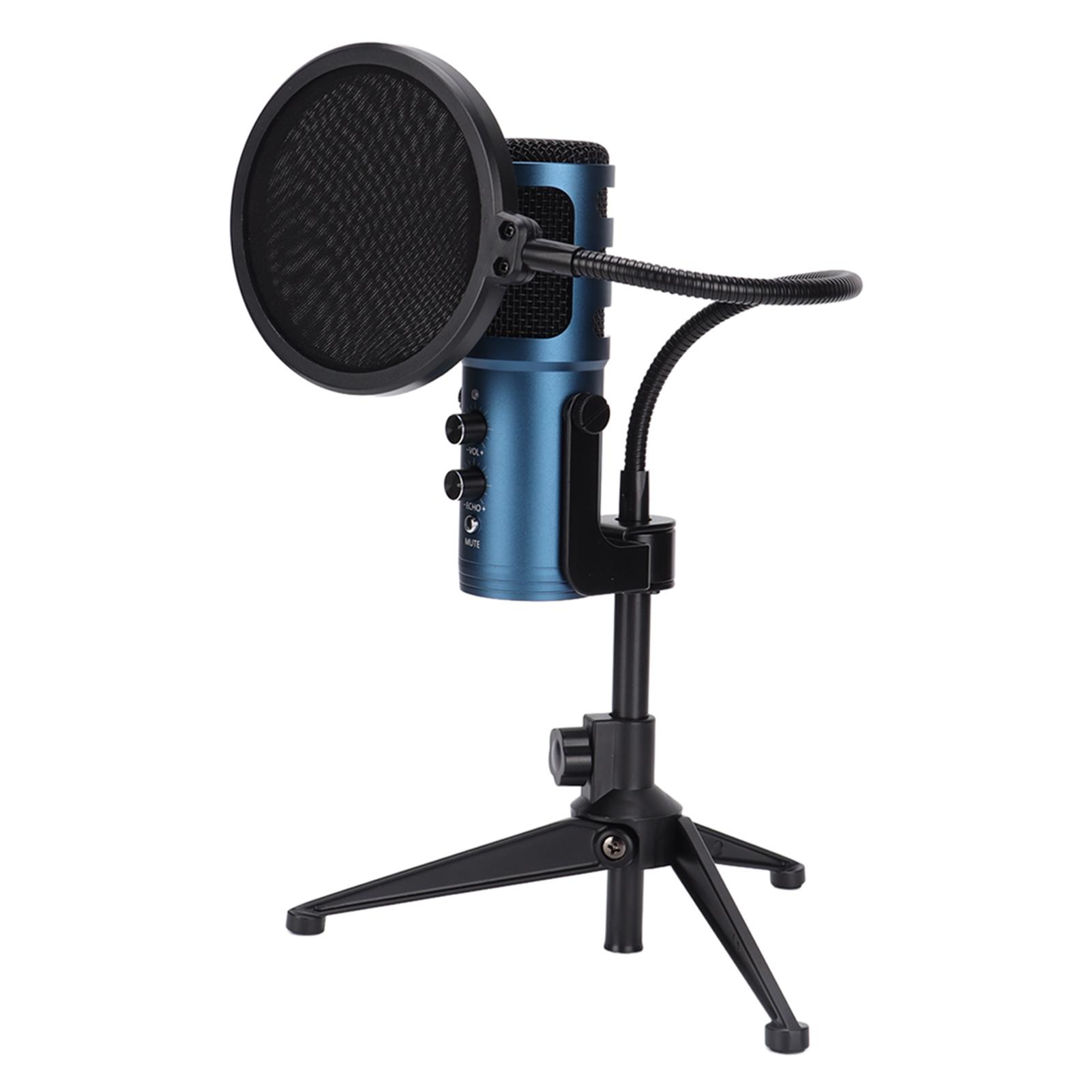 

USB-микрофон для ПК, конденсаторный, кардиоидный, с функцией шумоподавления, настольный USB-микрофон с