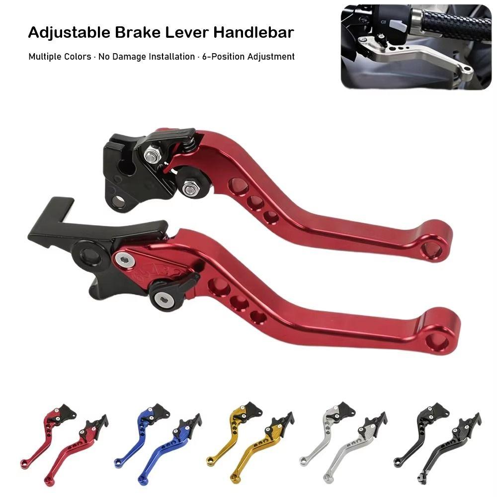 1Pair Aluminum Motorcycle Brake Handle 6-position Adjustable Motorcycle Handlebar Levers Bike Parts