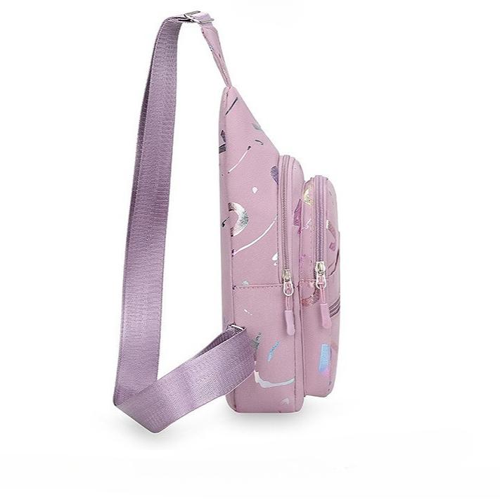 Mini Brusttasche für Damen Mode Print Crossbody Sling Rucksack Leichte Lässige Umhängetasche Große Kapazität Reise Tagesrucksack