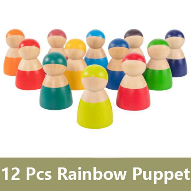 

DIY Rainbow Blocks Дитячі дерев яні іграшки Великого розміру Rainbow Stacker Креативні будівельні блоки Монтессорі Розвиваючі іграшки Дерев яна іграшка