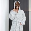 Coral Fleece Plaid Bathrobe - Soft, Thick, Long Sleeve, Unisex Pajamas