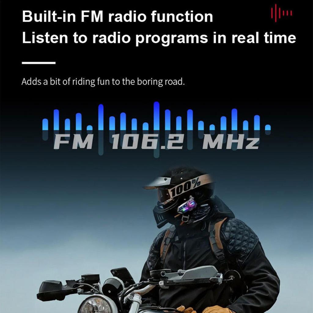 Motorrad-Headset Doppellautsprecher Kabellose Helm-Kopfhörer Radfahrer-Kommunikations-Kopfhörer für den täglichen Arbeitsweg und Reisen