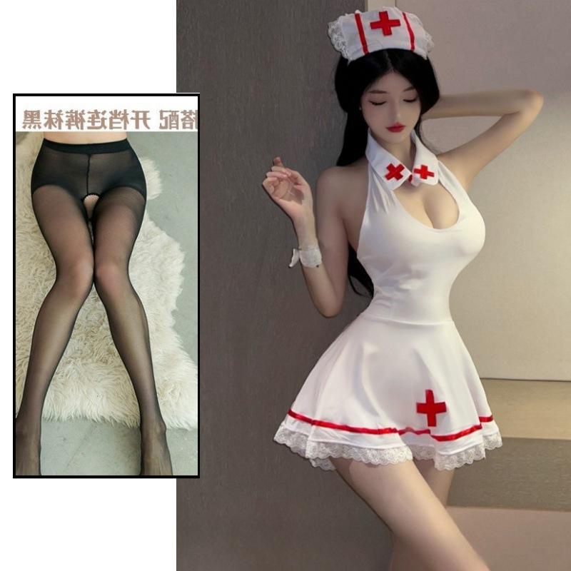 Seductive Japanese Cosplay Lingerie Set - Sexy Nurse Nightwear for Women