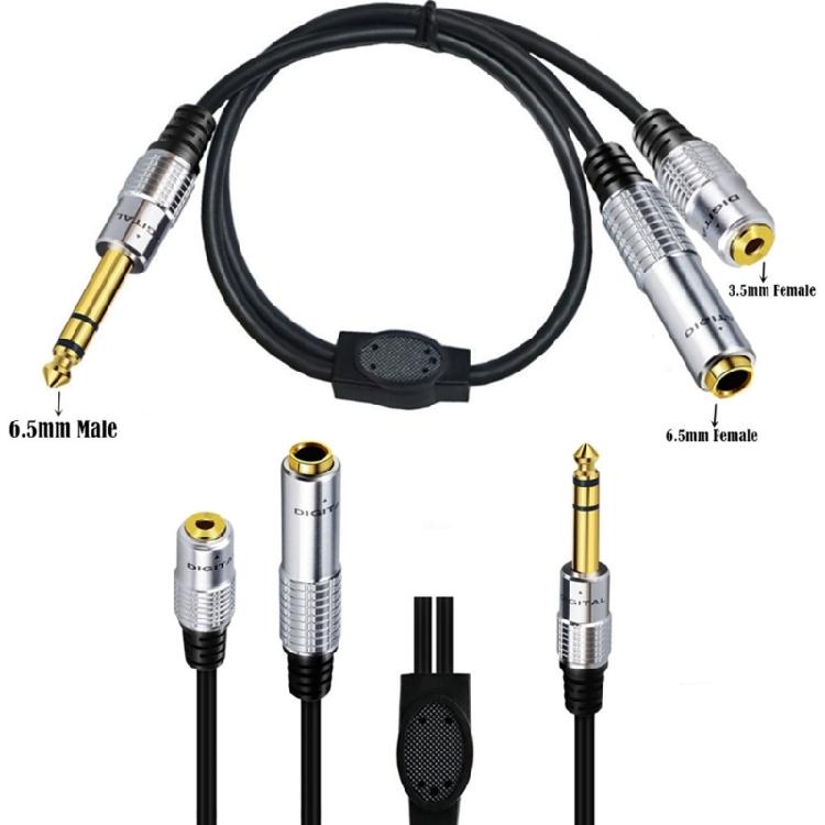 1/4" Male to 1/4" Female+1/8" Female Y Splitter Adapter Audio Cord Replacement