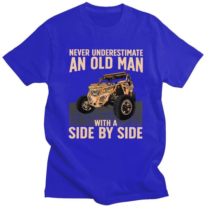 Cool SXS For Grandpa Dad Offroad UTV ATV SideBySide T Shirt Men ShortSleeve Tshirt Graphic Tee Tops Loose Oversized Clothes