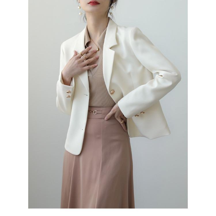 Jachetă șic de primăvară pentru femei, alb, pentru iubitorii de design casual și unic