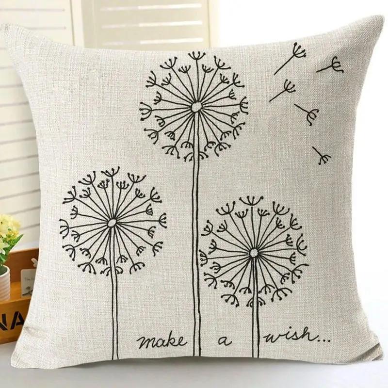 Pastorale Pflanze Löwenzahn Kissenbezug Auto Sofa Kissenbezug Haushaltsdekoration Kissenbezug