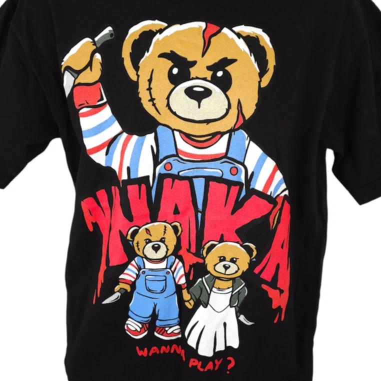 

Inaka Power T Shirt Mens Size Medium Black Childs Play Chucky Bear Halloween S