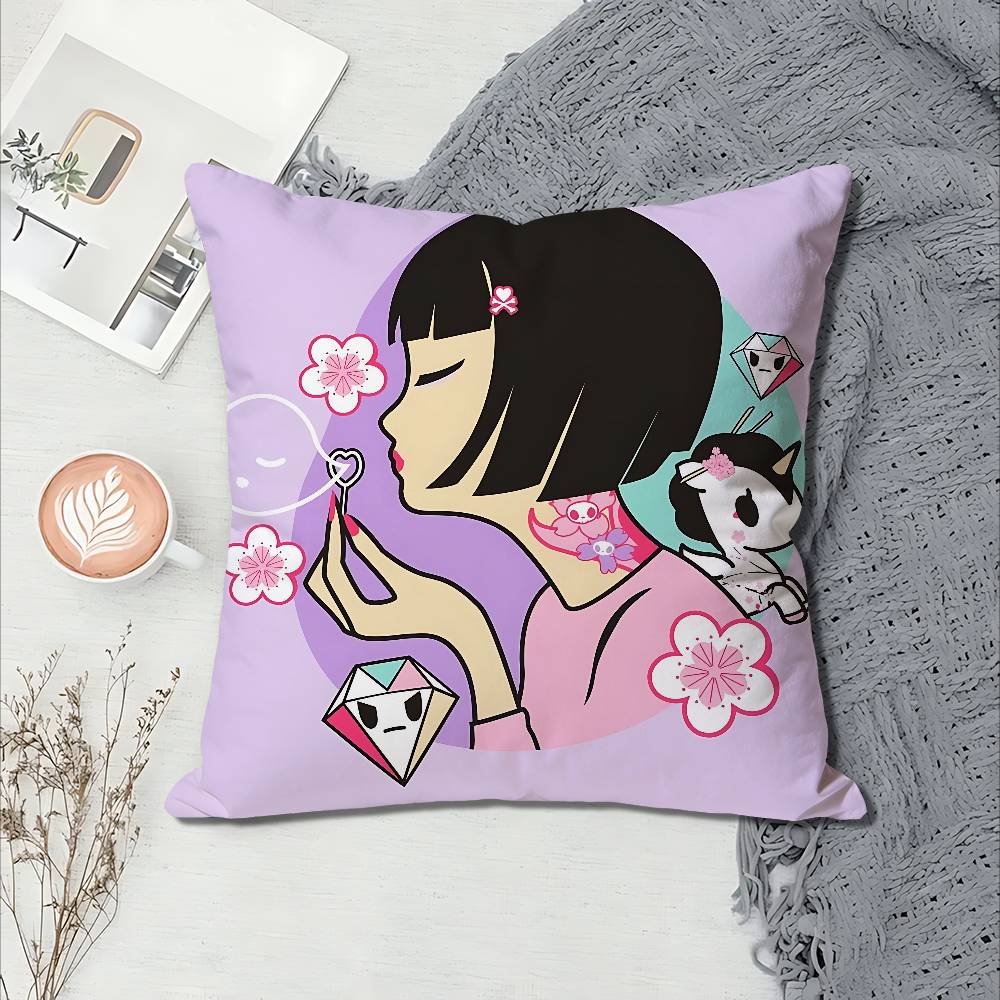 TTokidokiSS Girl Pillow Cases for Bedroom Living Room Sofa Home Decor Polyester Cushion Cover with Zipper