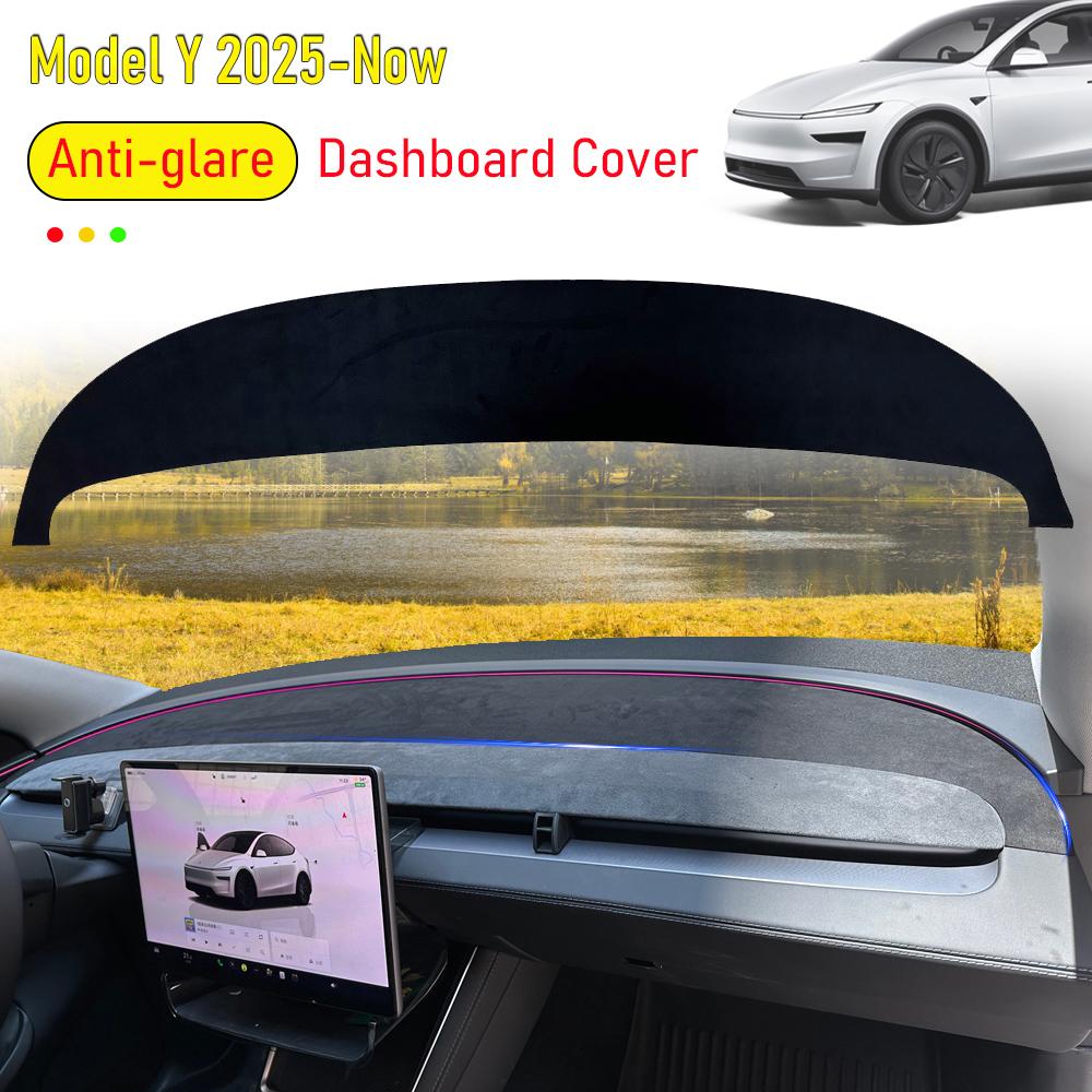 for Tesla Model Y Juniper 2026 2025 Dashboard Cover Anti-Glare Dustproof Suede Center Console Dash Pad Mat Sunshade Accessories