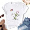 Beautiful Flowers Graphic Print Unisex T-Shirts New Fashion Personality Short Sleeve Casual Female Tops