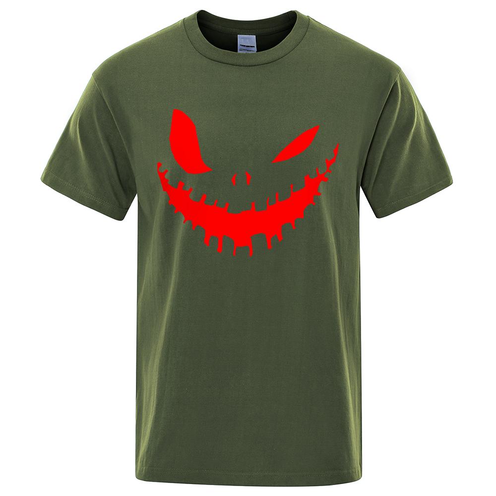 Terrifying Cartoon Demon Smile Print Clothing Men Women High Quality T-Shirt Summer Cotton T-Shirts Oversized Loose Tops Couple