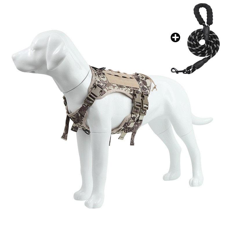 Water-Repellent Tactical Dog Harness & Leash for Medium/Large Dogs
