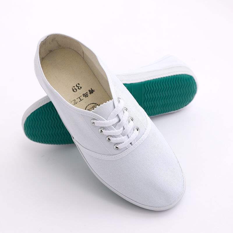 White tennis shoes canvas shoes adult lace-up white sneakers school designated shoes white cloth shoes