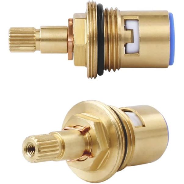 Faucet Ceramic Cartridge Valve, G1/2" Brass Tap Ceramic Disc Cartridges Replacement for Hot Cold Water (Type F2- H49mm)