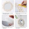 Nordic Room Dekorativní zrcadla Boho Macrame Kulaté Kosmetické zrcadlo Pokoj Nástěnné Zrcadlo Tkané Macrame Řemesla Home Dekor Nástěnná dekorace