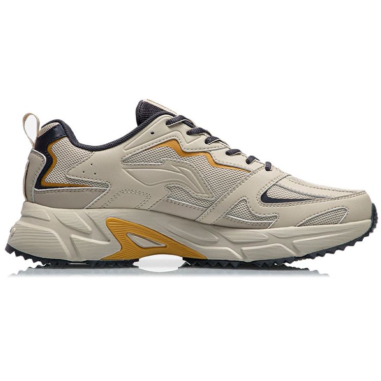 Li-Ning Supportive Trendy Non-Slip Lightweight Low-Top Sports Casual Shoes Men Sneakers Beige ARLQ001-7