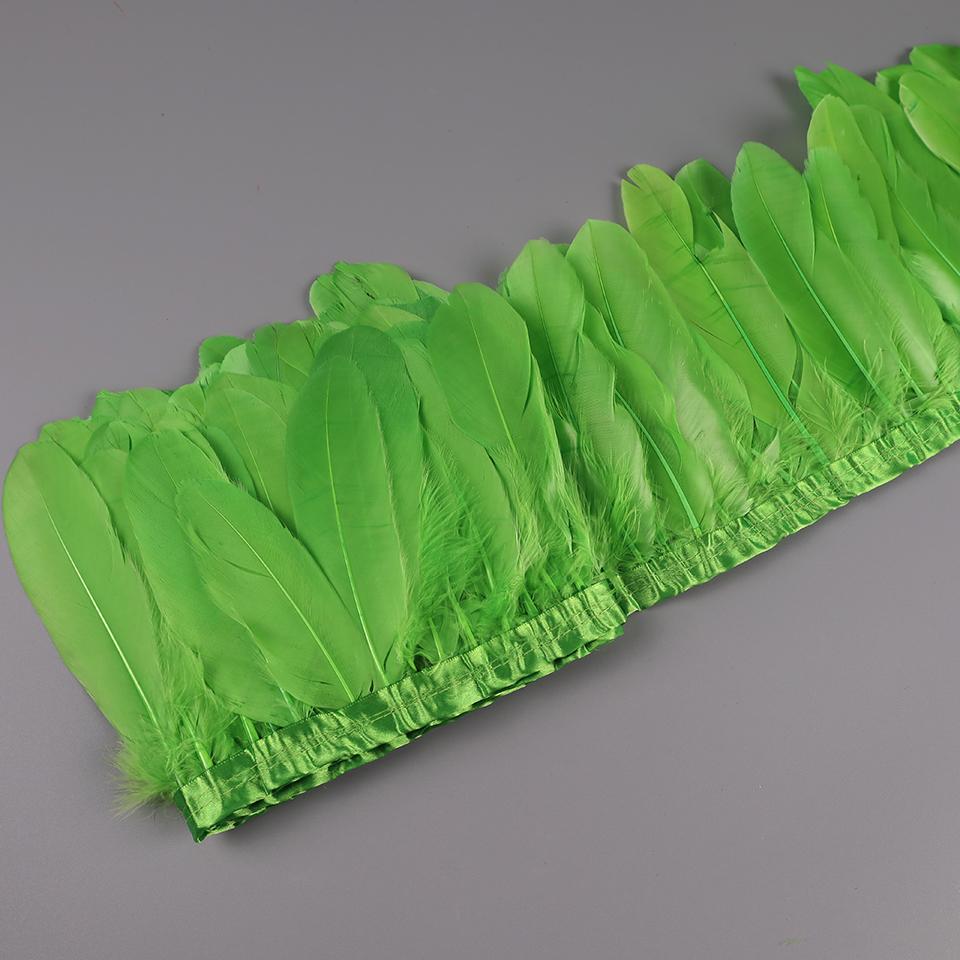 2M Natural Dyed Goose Feather Trims Real Geese Duck Feathers Fringe Ribbons For Handmade Crafts Pumas Wedding Accessories