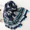 Luxury Flower Women Scarf Shawl Cotton Linen Feeling Tassel Pashmina Muslim Hijab Wrap Lady Viscose Scarf Foulard