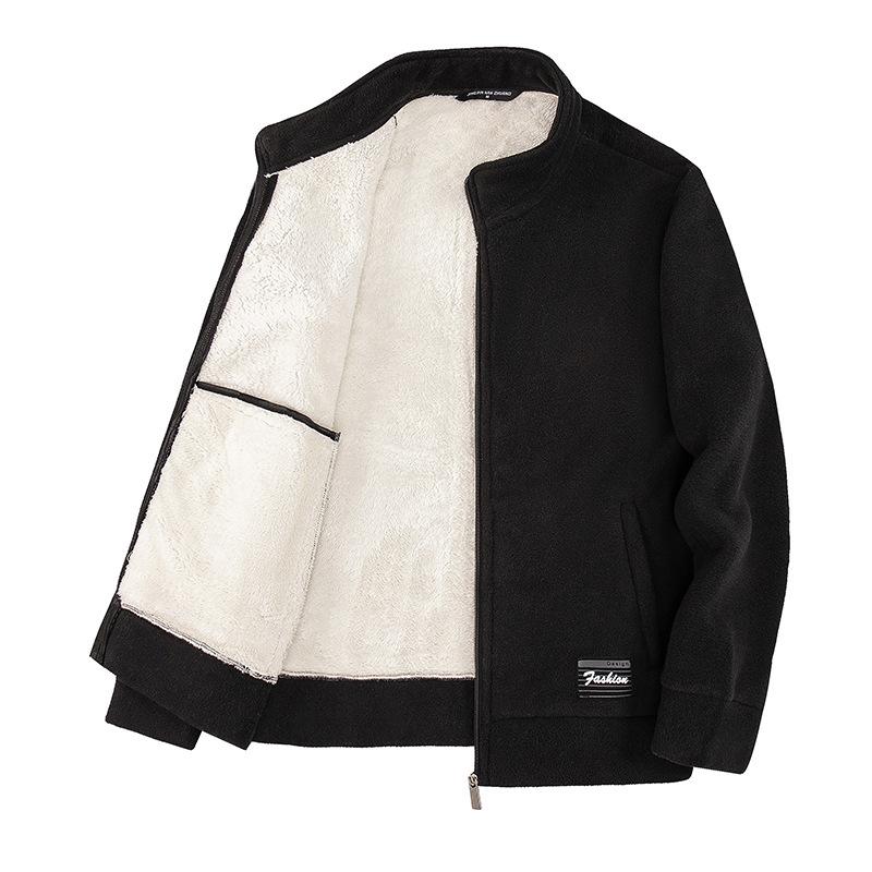 Мужская флисовая куртка, повседневная, воротник-стойка, флисовая и плотная флисовая теплая куртка, верхняя одежда L