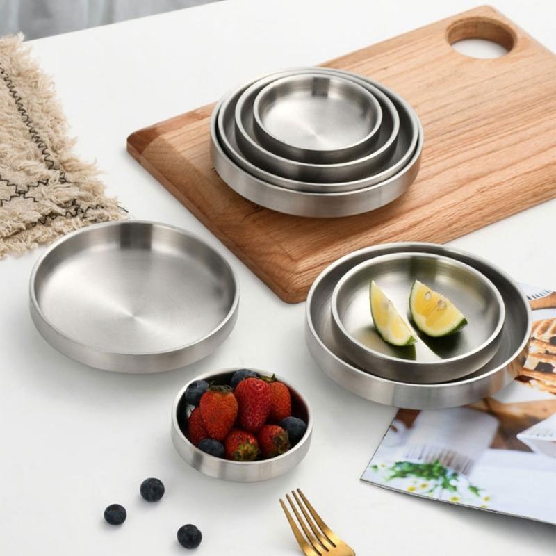 Multipurpose Stainless Steel Plate Small Dishware For Condiments Snacks And Korean Side Dishes For Home Commercial Use