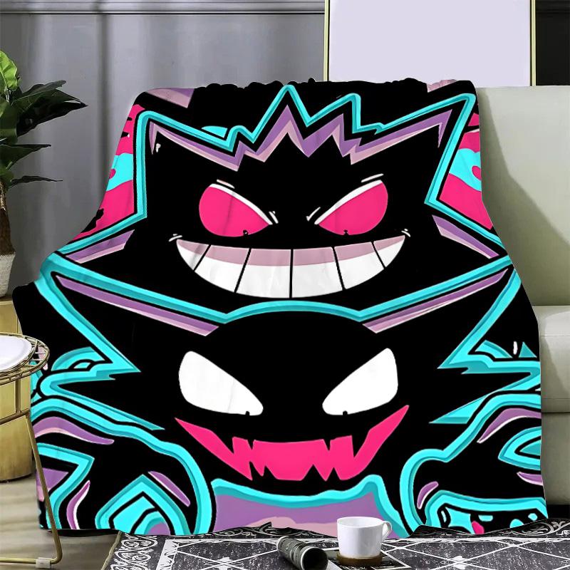 Anime Pokemon Gengar Printed Blanket Picnic Blankets Warm Blanket Soft and Comfortable Blanket Home Travel Birthday Gift