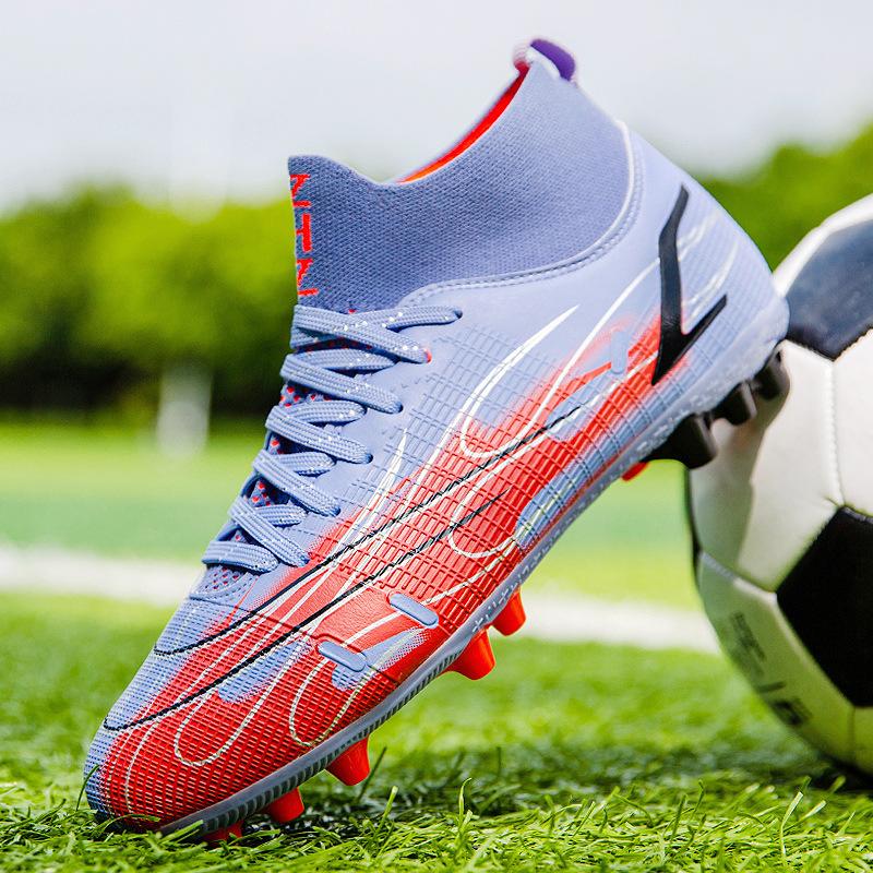 Football Shoes Fly-woven Socks Mouth Tf Broken Nails Artificial Turf Training Long Nails Competition Shoes Parent-child