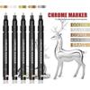 5 colors Mirror Chrome Marker Paint Marker, DIY Silver Marker Pen Alcohol Paint for most surfaces, High-gloss display effects