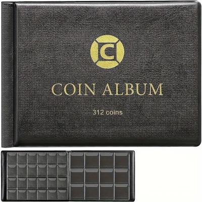 Album prémiových sběratelských mincí, 312-kapesní držák na knihy sbírky mincí, materiál Pu, ideální pro ukládání a vystavování měn a mincí