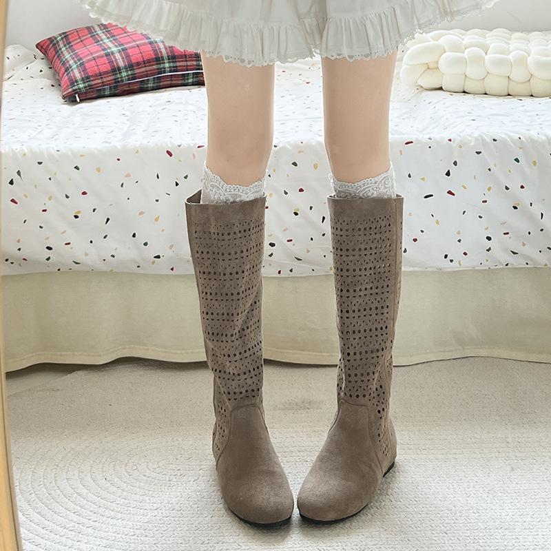 

Brown inner height increase hollow high boots children s summer new thin western cowboy long knight boots 35 хаки