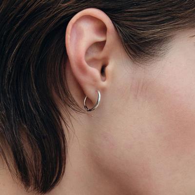 Another Layer Simple Hoop Earring (silver925)(2color)