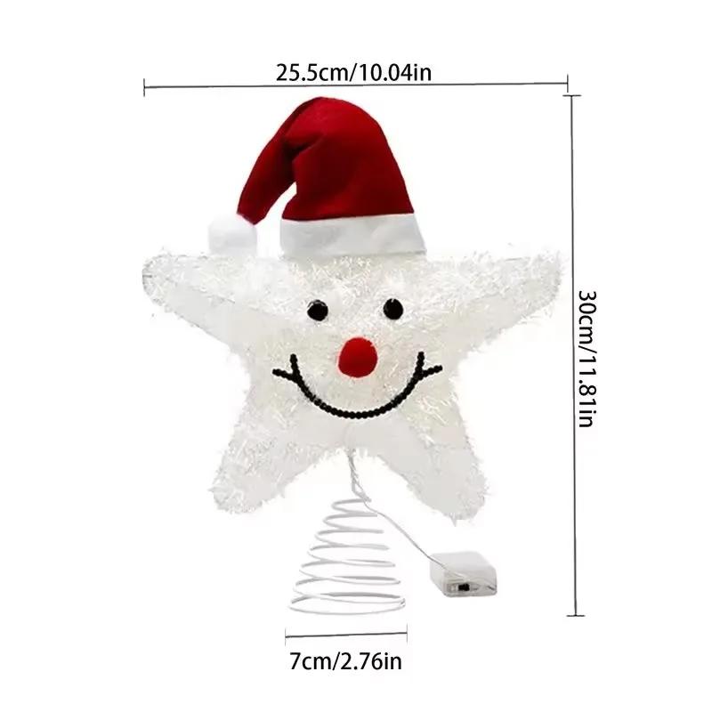Yeni Noel Ağacı Süsü LED Işıklı Yıldız Süs Işıklı Noel Süsü Noel Ağacı Tepe Yıldızı Süsü